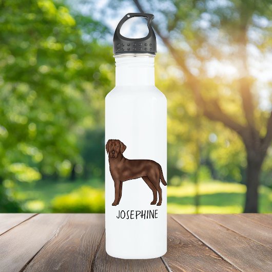 Bouteille D'eau Chocolat Labrador Retriever Lab Art Nom personnali