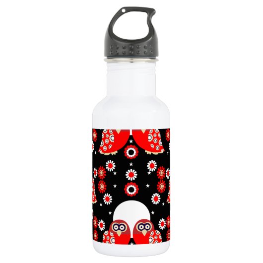 Bouteille D'eau Chouette d'art populaire (Devant)