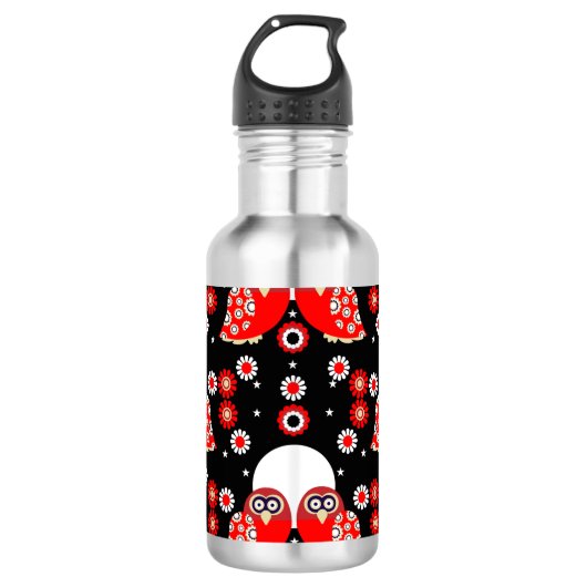 Bouteille D'eau Chouette d'art populaire (Devant)