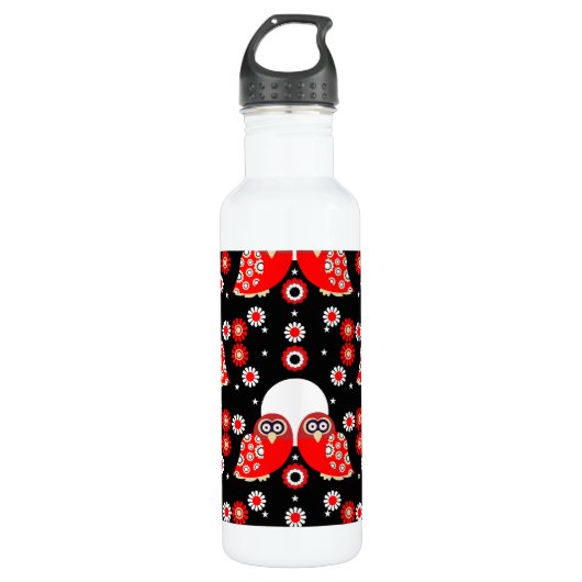 Bouteille D'eau Chouette d'art populaire (Devant)