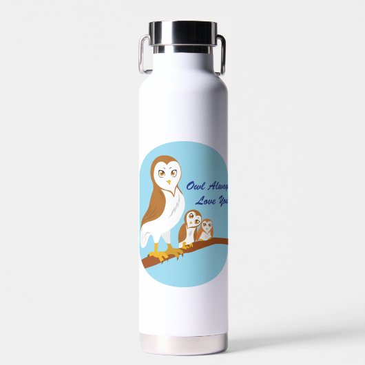 Bouteille D'eau Chouette T'Aime Toujours ! (Avant)