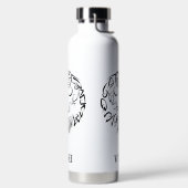 Bouteille D'eau Chouette tribale noire et blanche (Droite)