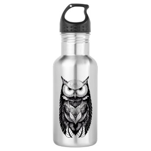 Bouteille D'eau Chouette Wild Animal Nature Illustration Art tatou