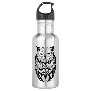 Bouteille D'eau Chouette Wild Animal Nature Illustration Art tatou