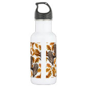 Bouteille D'eau Chouettes d'automne sur coton blanc (Dos)