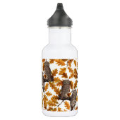 Bouteille D'eau Chouettes d'automne sur coton blanc (Droite)