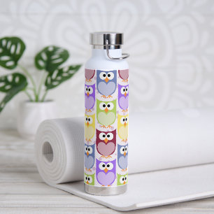 Bouteille D'eau Chouettes mignonnes, Chouette Motif, Chouettes pou
