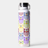 Bouteille D'eau Chouettes mignonnes, Chouette Motif, Chouettes pou (Arrière)