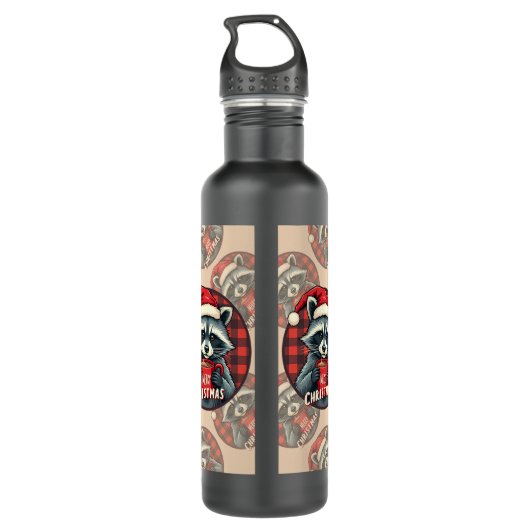 Bouteille D'eau Christmas Raccoon Cocoa Cheer (Dos)