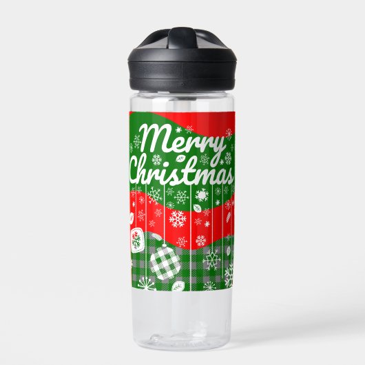 Bouteille D'eau Christmas Water Bottle – White Ornaments  (Extérieur)