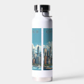 Bouteille D'eau Ciel de Chicago Bleu (Gauche)
