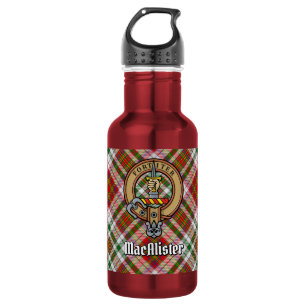 Bouteille D'eau Cimier du clan MacAlister sur tartan de robe de so