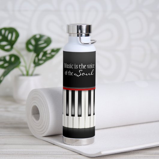 Bouteille D'eau Citation de musique sur clavier de piano (Yoga)
