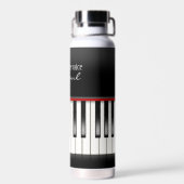 Bouteille D'eau Citation de musique sur clavier de piano (Arrière)