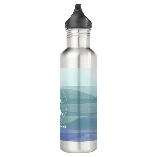 Bouteille D'eau Citation de nom de sirène d'aquarelle moderne (Droite)