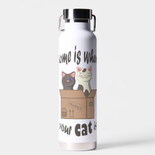 Bouteille D'eau Citation drôle Accueil est où est votre chat