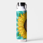 Bouteille D'eau Citation et tournesol tiré à la main (Avant)