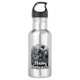 Bouteille D'eau Citerne de squelette de Halloween heureux Chat noi
