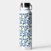 Bouteille D'eau Citron Aquarelle Bleu (Arrière)