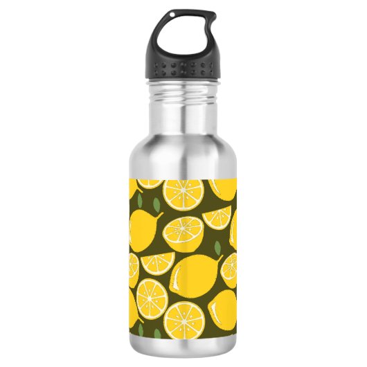 Bouteille D'eau Citron Jaune Moderne Amusant mignon (Devant)