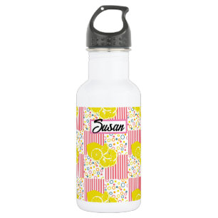 Bouteille D'eau Citrons jaunes Grandes roses Été