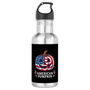 Bouteille D'eau Citrouille Américaine Halloween Drapeau Usa Étoile