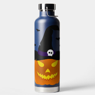 Bouteille D'eau Citrouille d’Halloween Jack o’ Casquette de sorciè
