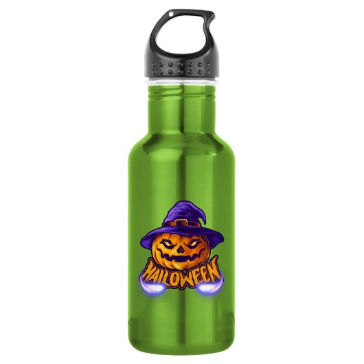 BOUTEILLE D'EAU CITROUILLE DE HALLOWEEN JACK O' LANTERN (Devant)