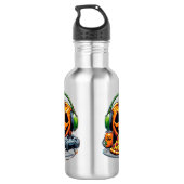 Bouteille D'eau Citrouille d'Halloween avec casque et jeux? (Dos)