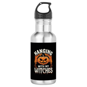 Bouteille D'eau Citrouille d'Halloween suspendue avec mes sorcière