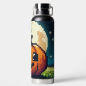 Bouteille D'eau citrouille Halloween 8 bits sous la lune (Plage)