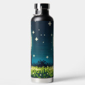 Bouteille D'eau citrouille Halloween 8 bits sous la lune (Droite)
