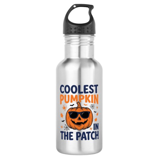 Bouteille D'eau Citrouille la plus cool du patch Halloween Shirt_1 (Devant)