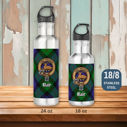 Bouteille D'eau Clan Blair Crest sur Tartan