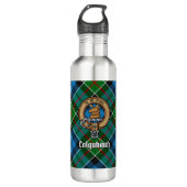 Bouteille D'eau Clan Colquhoun Crest sur Tartan (Devant)