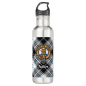 Bouteille D'eau Clan Forbes Crest sur la robe Tartan (Devant)