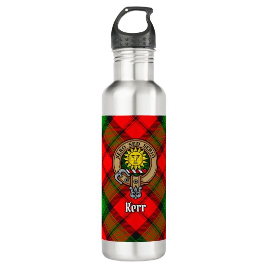Bouteille D'eau Clan Kerr Crest sur Tartan (Devant)