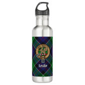 Bouteille D'eau Clan Leslie Crest sur la chasse Tartan (Devant)