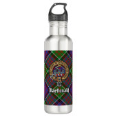Bouteille D'eau Clan MacDonald de Clanranald Crest sur Tartan (Devant)