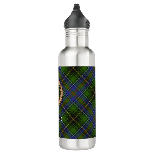 Bouteille D'eau Clan MacInnes Crest sur Tartan (Droite)