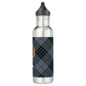 Bouteille D'eau Clan MacKay Crest sur Blue Tartan (Droite)
