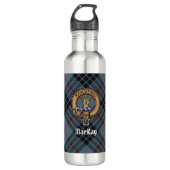 Bouteille D'eau Clan MacKay Crest sur Blue Tartan (Devant)