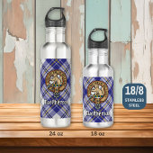 Bouteille D'eau Clan MacPherson Crest sur la robe bleue Tartan