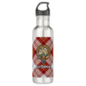 Bouteille D'eau Clan MacPherson Crest sur la robe rouge Tartan (Devant)