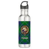 Bouteille D'eau Clan Oliphant Crest sur Tartan (Devant)