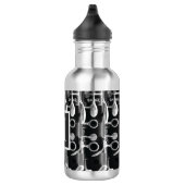 Bouteille D'eau Clarinet rouge, noir et blanc (Droite)