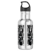 Bouteille D'eau Clarinet rouge, noir et blanc (Dos)