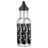 Bouteille D'eau Clarinet rouge, noir et blanc (Gauche)