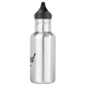 Bouteille D'eau Classe Grad de 2024 noir script personnalisé texte (Droite)