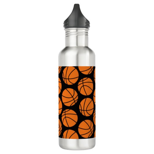 Bouteille D'eau Classic Basketball Pattern on Black (Gauche)